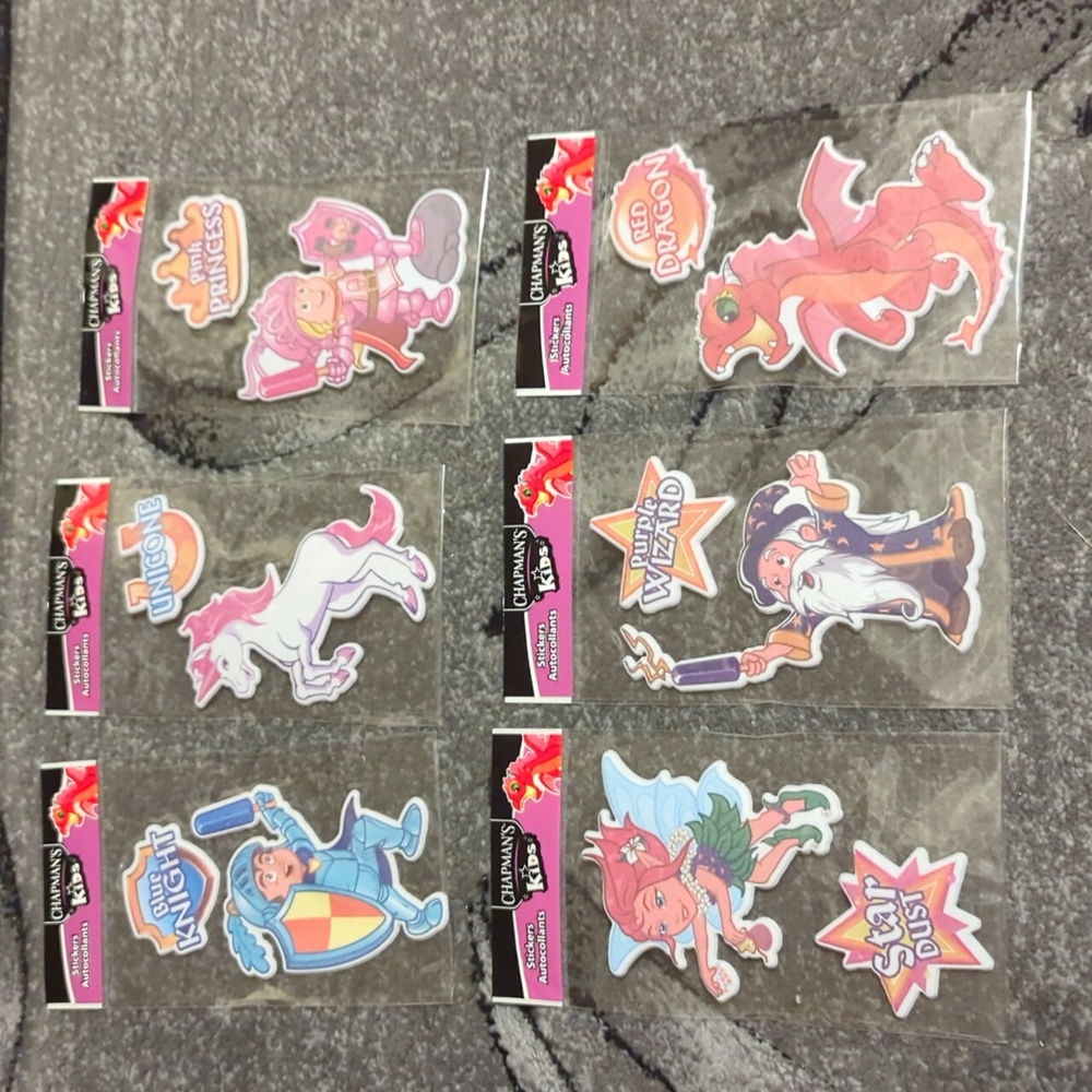 Chapman's ice cream pack of 6 sticker sheets new